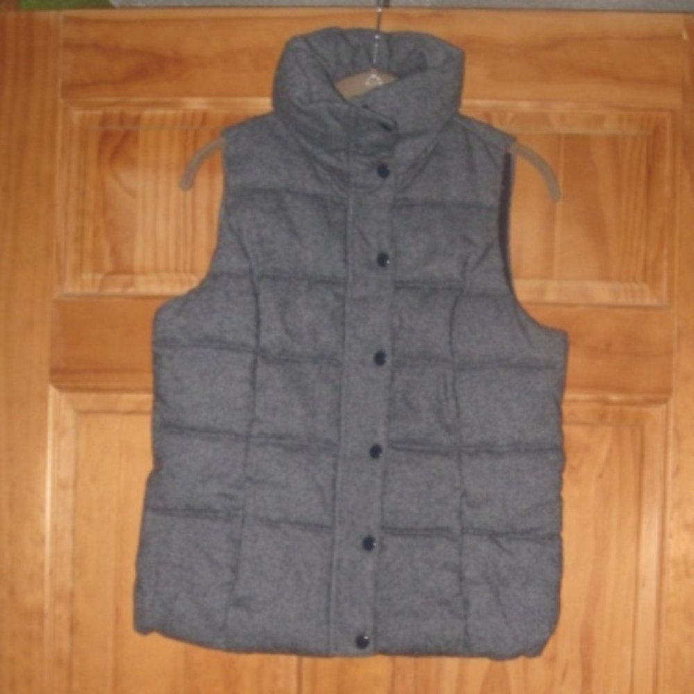 Old Navy Blue Zip and Snap Puffy Vest with Two Front Pockets
